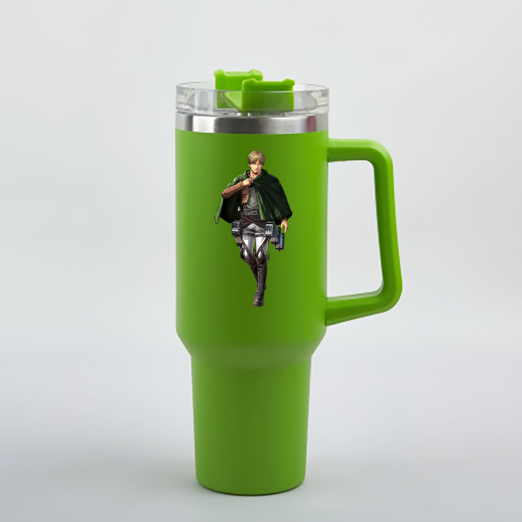 （画像用） 進撃の巨人 ミケ·ザカリアス Attack on Titan Mike Zakarius 1200mL車用タンブラー - クリスタルステッカー（プラスチックストロー付き）